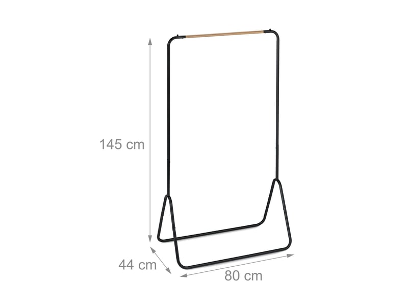  Portant à vêtements moderne cadre autonome 145 x 80 x 44 cm charge maximale 20 kg en métal noir 13_0009182  - Conforama B