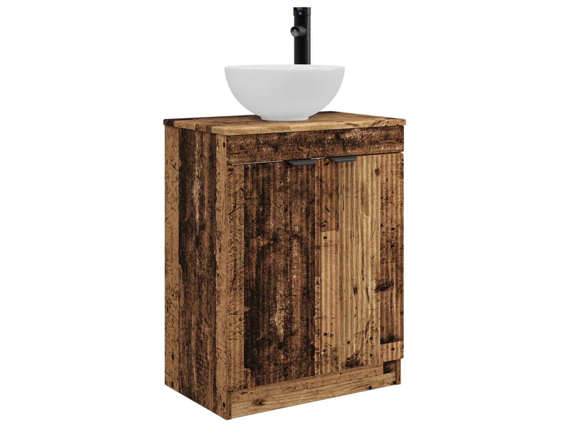  Meuble de salle de bain avec évier bois ancien 54x35x83 cm shl6076  - Conforama A