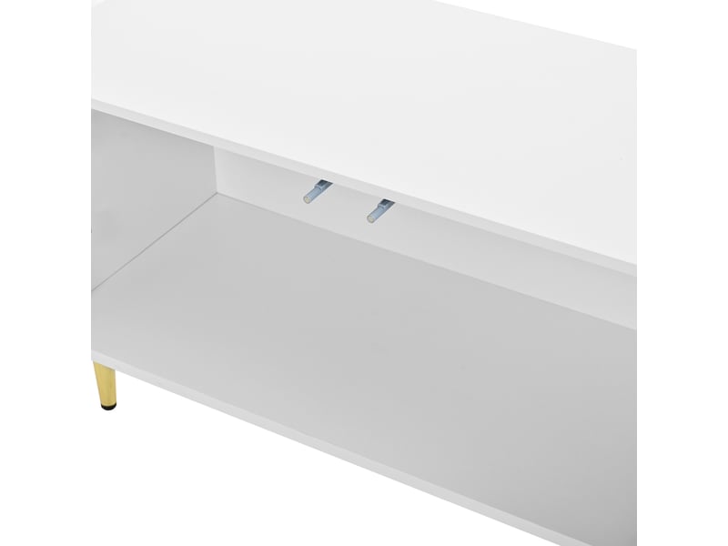  Meuble tv 200x35x45 cm portes de rangement métal et mdf meuble de rangement organisation gain de place blanc OPULERANE TRADING LTD - Conforama E