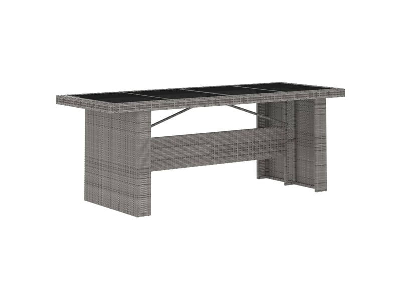  Mobilier à dîner jardin 7 pièces avec coussins résine tressée gris 02_0014931  - Conforama C