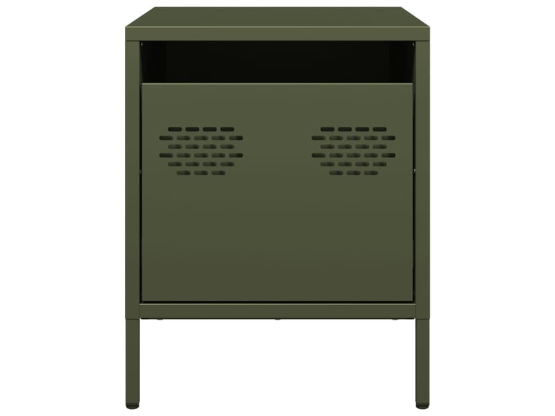  Table de chevet - cabinet de chevet - table de nuit vert olive 35x39x43,5 cm acier  - Conforama D