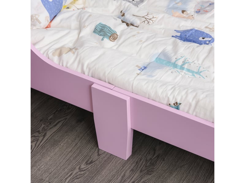  Lit enfant 140 x 70 cm - lit d'enfant design princesse motif château - mdf contre-plaqué rose - sommier à lattes inclus  - Conforama W