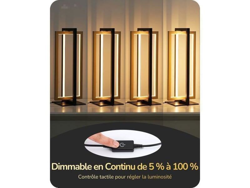  Lampe de table led tactile noire et or eh2023c 750 lm 3 temp 18 w 370618_AAAYP05884_6_DROPFR - Conforama C