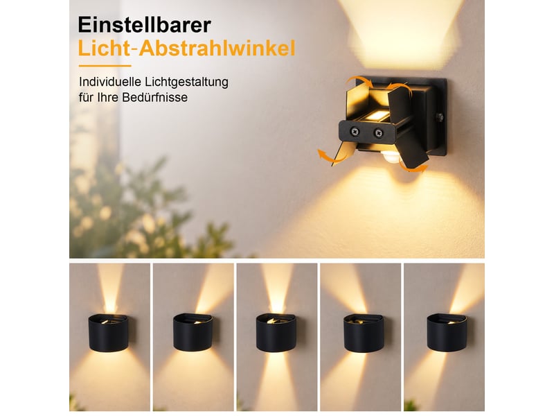  Zmh applique murale led noire 3000 k appliques murales d'extérieur ip54 éclairage up down pour l'entrée ZMH - Conforama D
