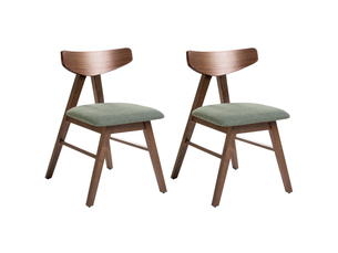 Lot de 2 chaises de salle à manger lacota bois marronvert