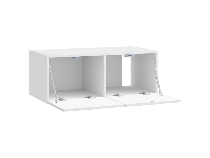  Meuble tv - banc tv - meuble de rangement mural 59,5 x 31 cm blanc bois d'ingénierie  - Conforama D