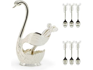 Couverts à café 6 pièces, ensemble de cuillères à dessert avec support décoratif, cuillère à café pour cuillère à cafédessertcrème glacée