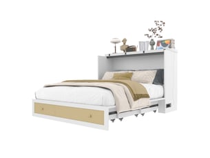 Lit escamotable 140x200 cm <strong>HAVRYA</strong> <strong></strong> coloris blanc