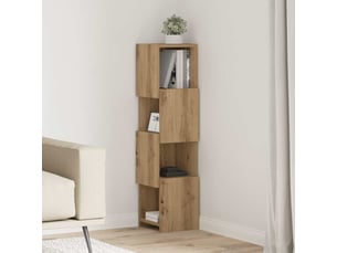 Meuble d'angle, meuble de rangement salon 25,5x25x102cm bois d'ingénierie chêne artisanal
