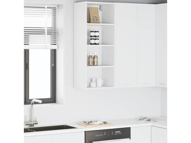Meuble de rangement cuisine, armoire suspendue blanc 40x29,5x100cm bois d'ingénierie - Conforama B