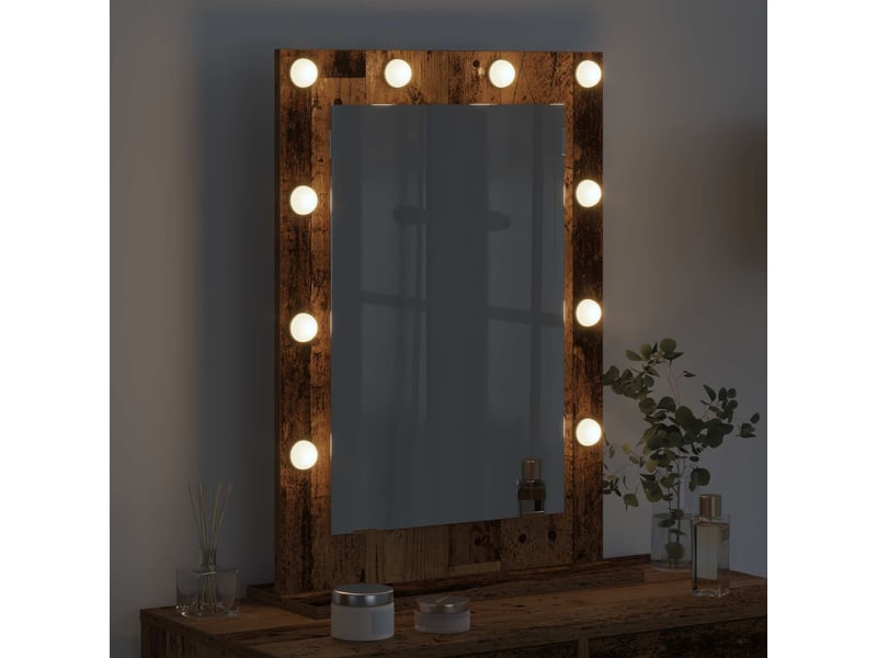 Miroir de vanité, miroir de coiffeuse bois ancien 70 x 50 x 18 cm rectangulaire cf62746  - Conforama C