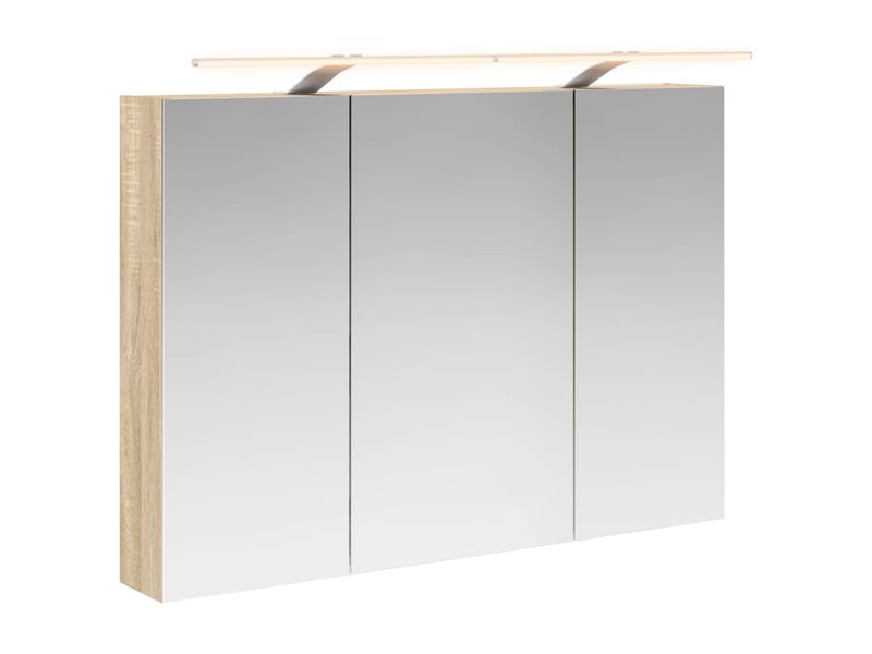 Armoire miroir salle de bain, meuble de rangement chêne sonoma 100x14.5x70 cm shl1969 - Conforama A
