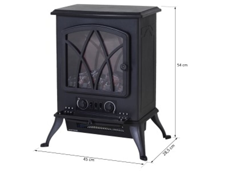  Poêle électrique 45x28,5x54 cm à poser en métal noir  - Conforama E