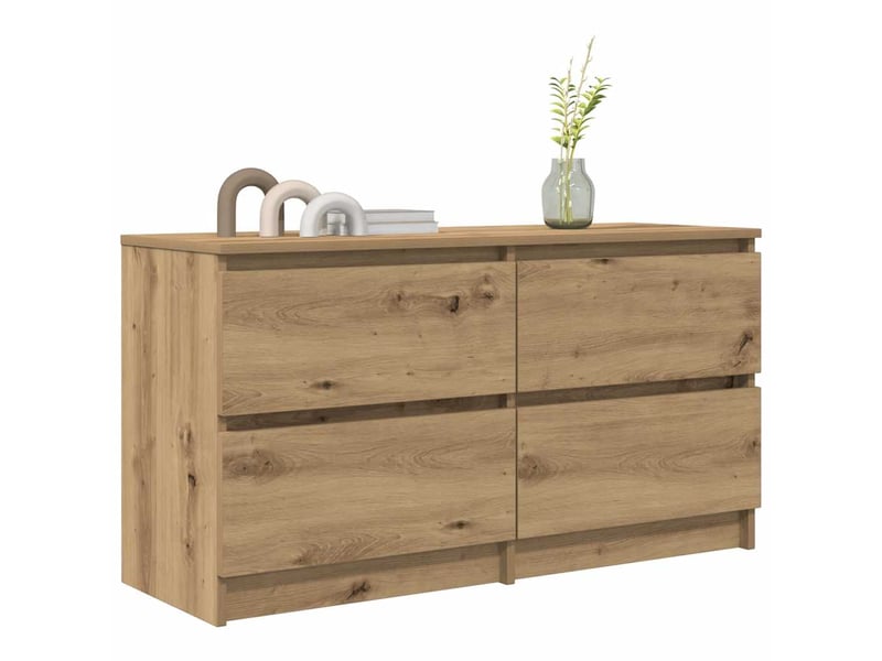  Meuble tv - banc tv - meuble de rangement chêne artisanal 100x35x54 cm bois d'ingénierie  - Conforama D