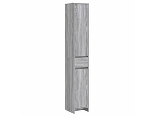 Armoire de salle de bain, meuble de rangement sonoma gris 30x33x190 cm