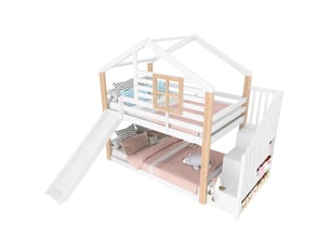 Lit superposé 90x200 cm <strong>HNCBB</strong>  <strong></strong> coloris blanc
