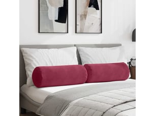 Lot de 2 coussins d'accent, coussins décoratifs, coussins lombaires bordeaux ø 25 x 70 cm cf56722