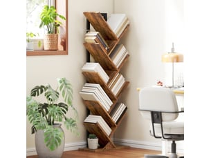 Bibliotheque coloris  marron 9 étagère(s) <strong>DESVIAE</strong> <strong></strong> - 50 cm x 136 cm