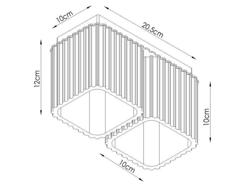  Plafonnier riff 2 azur gu10 aluminium moderne 12x20.5x10cm SL.3107 - Conforama E