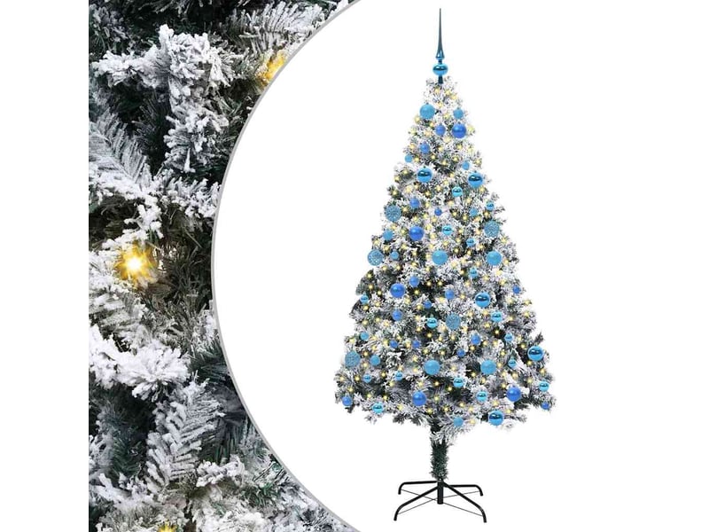  Sapin de noël artificiel, arbre de noël blanc 180 cm pvc, acier et plastique shl1820  - Conforama A