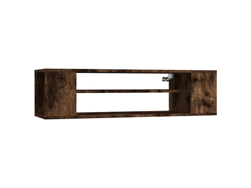  Meuble tv - banc tv - meuble de rangement suspendue chêne fumé 100x30x26,5cm bois d'ingénierie  - Conforama A