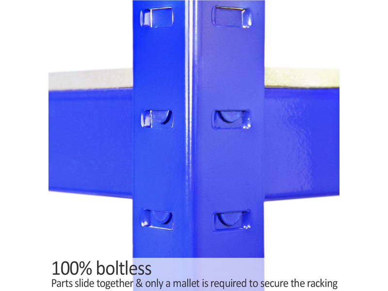  Monster racking - 10 rayonnages t-rax en acier sans boulons bleus 90cm x 45cm x 182,5cm 10531 - Conforama D