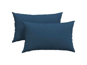 Lot de 2 coussins de canapé, coussins décoratifs tissu bleu 50 x 30 cm cf58776