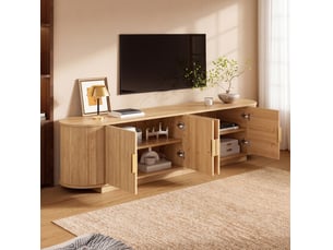 Meuble tv coloris naturel 180 cm <strong>REDOM</strong>  <strong></strong>
