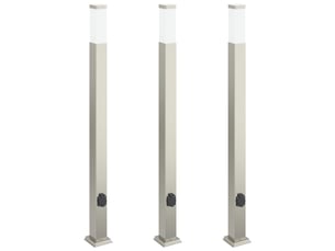 Lot de 3 borne lumineuse avec sortie 110 cm acier inoxydable ip44