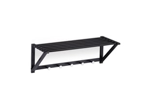 Porte-manteaux mural moderne avec rangement pratiques 60 x 25 x 20 cm en métal noir 13_0008545