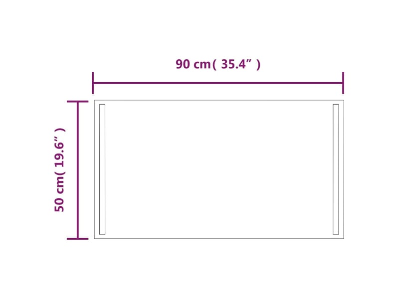  Miroir de salle de bain, miroir de toilette à led 50x90 cm cf62502  - Conforama E