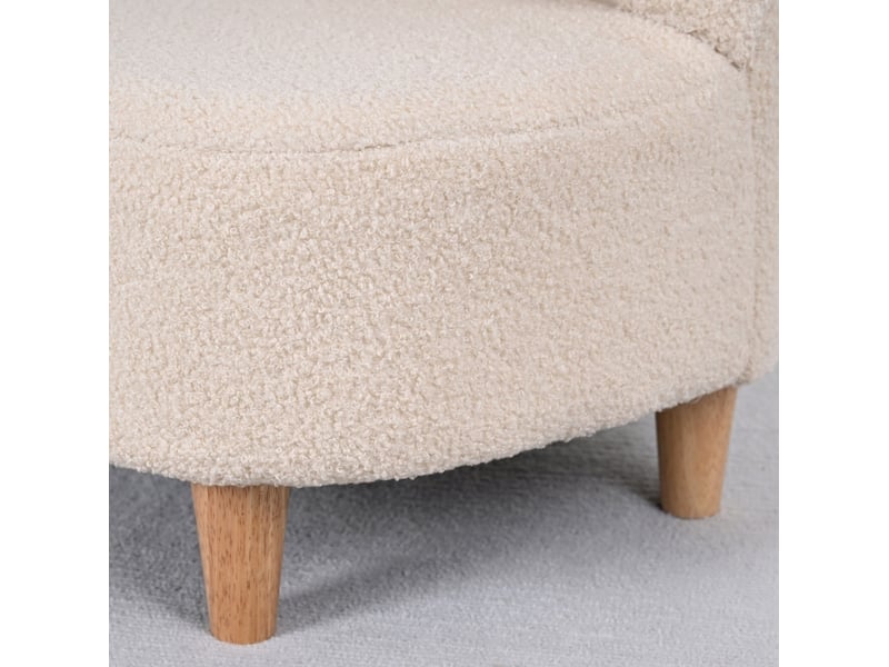  Fauteuil enfant 47 x 43 x 53 cm beige, tissu peluche et pieds en bois, oreilles d'ours, accoudoirs  - Conforama E