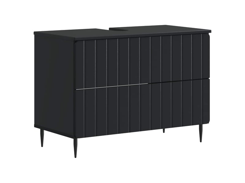 Meuble sous lavabo de salle de bain zwolle noir cf64955 - Conforama A
