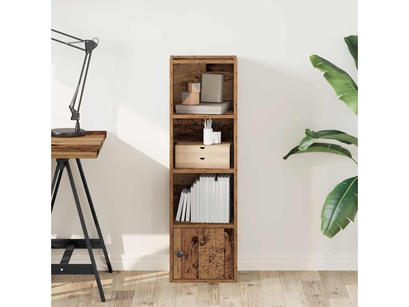  Bibliothèque, meuble de rangement salon vieux bois 31x24x102 cm bois d'ingénierie  - Conforama C