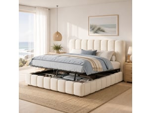 Lit coffre 180x200 cm <strong>HAUSS SPOLE</strong>  <strong></strong> coloris beige