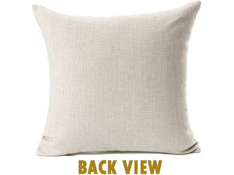  Taie d'oreiller, lot de 4 en coton et lin housse de coussin carré pour lit voiture de la maison canapé 45 x 45 cm papillon &amp; fleur rétro, beige  - Conforama E