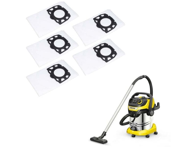  Enowelir lot de 5 sacs de filtre sacs d'aspirateur pour karcher wd4 wd5 wd6 mv4 mv5 mv6, pièces de rechange kit d'accessoires 2.863-006.0  - Conforama A