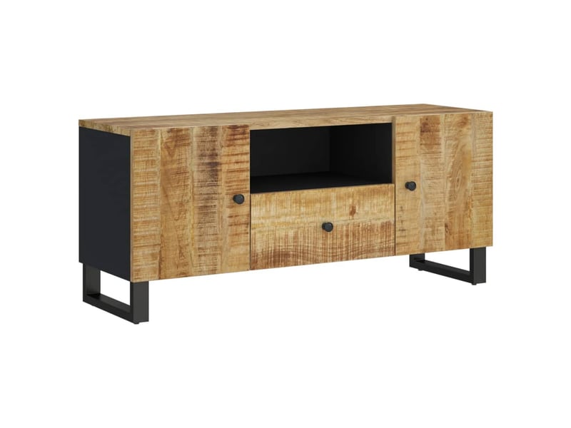  Meuble tv - banc tv - meuble de rangement 105x33,5x46 cm bois de manguier et d'ingénierie  - Conforama A