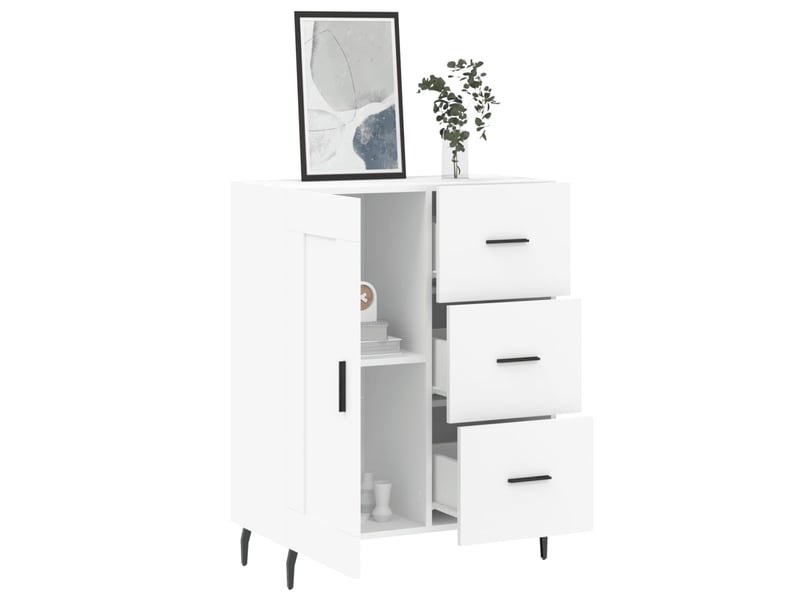  Buffet - bahut - meuble de rangement blanc 69,5x34x90 cm bois d'ingénierie  - Conforama D