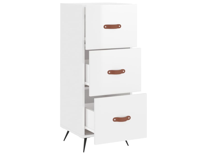  Buffet - bahut - meuble de rangement blanc brillant 34,5x34x90 cm bois d'ingénierie  - Conforama E