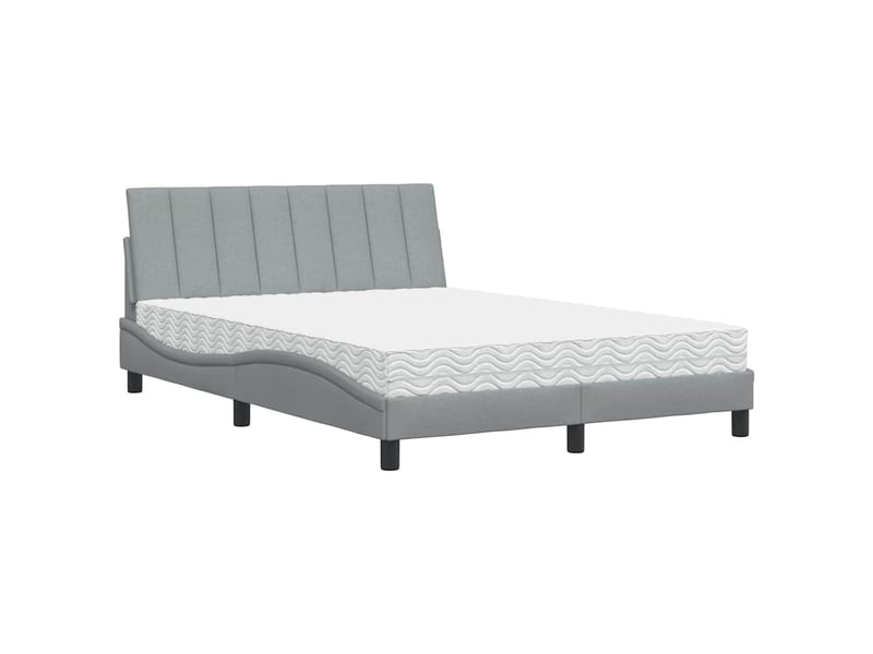  Lit avec matelas hanko gris clair 120x200 cm tissu  - Conforama B