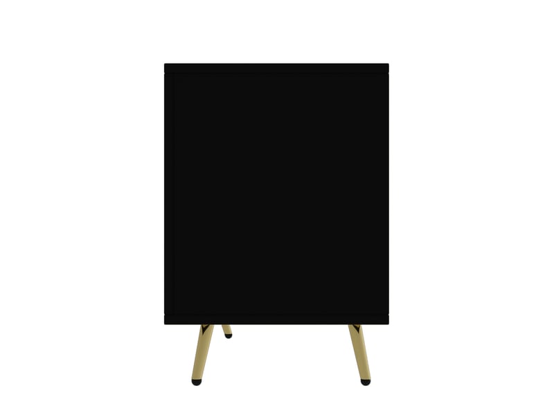  Buffet noir, 4 portes, rangement, fermeture douce, design moderne, structure robuste - mdf et panneaux de particules - 160x40x75cm  - Conforama C
