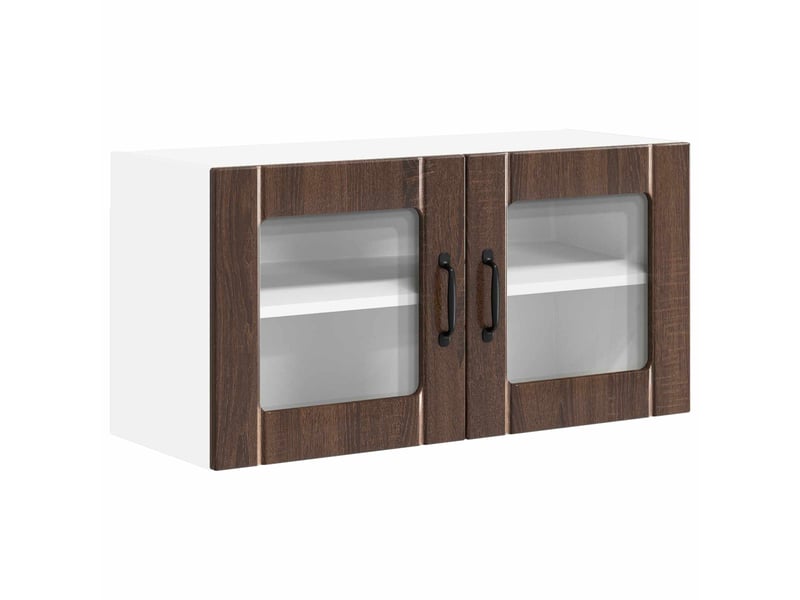 Meuble mural de cuisine, cabinet en verre mural chêne brun 80x31x40cm shl32 - Conforama A