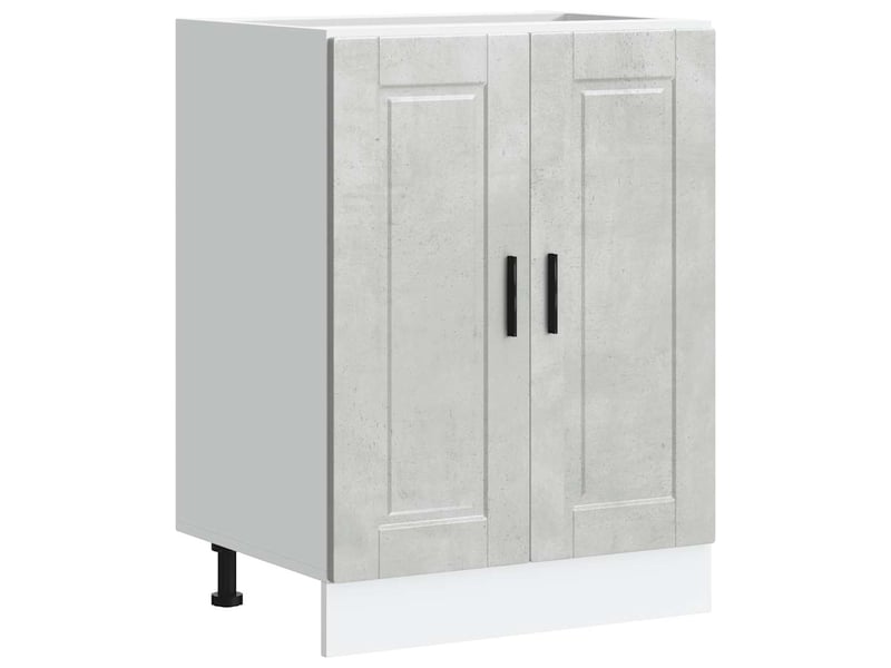  Meuble de rangement, armoire de cuisine porto gris béton bois d'ingénierie shl2307  - Conforama A