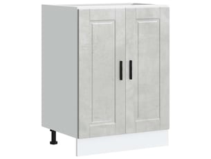 Meuble de rangement, armoire de cuisine porto gris béton bois d'ingénierie shl2307