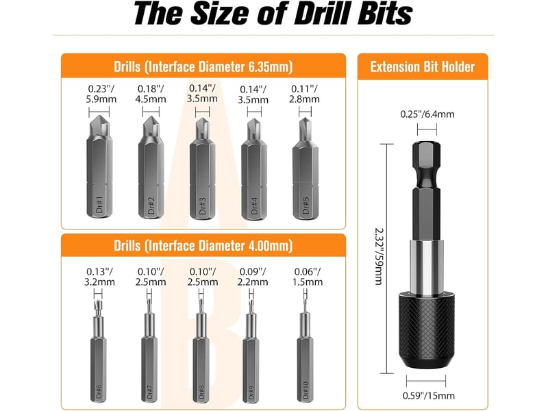  Kit d'extracteur de vis cassé, 22 pcs outils d'extraction améliorés en acier allié hss  - Conforama B