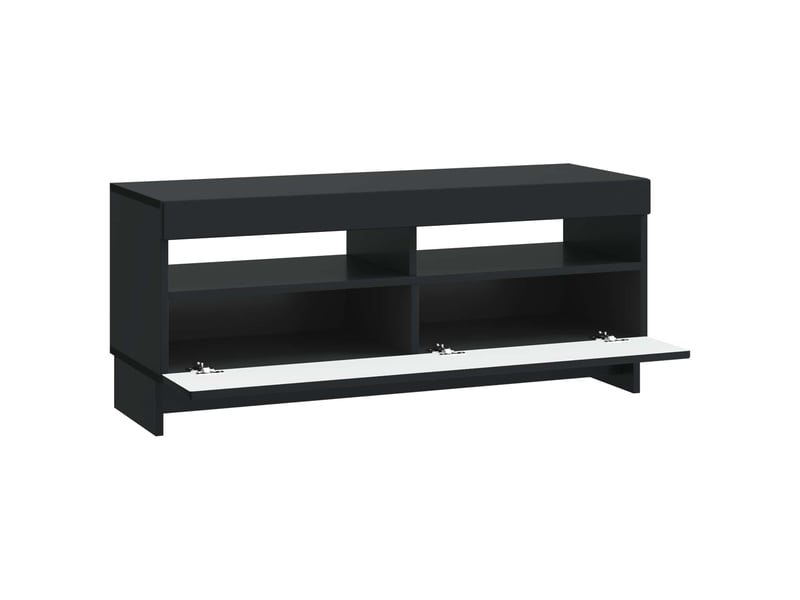  Meuble tv - banc tv - meuble de rangement led noir bois d'ingénierie  - Conforama E