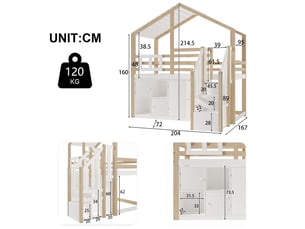 Lit mezzanine 90x200 cm <strong></strong> <strong></strong> coloris blanc