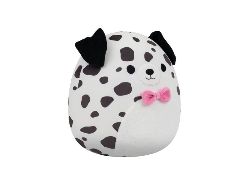  Peluches coussin dustin dalmatien 40 cm avec ventre duveteux et nœud rose SQU0191726093039 - Conforama C