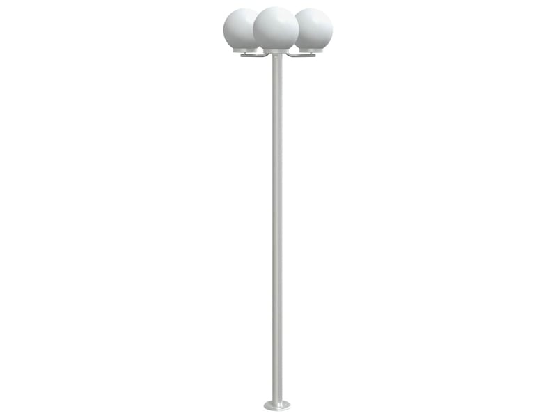  Lot de 2 lampadaires d'extérieur 16 x 16 x 215 cm éclairage polyvalent jardin finition brillante en acier inoxydable argenté 02_0056638  - Conforama B